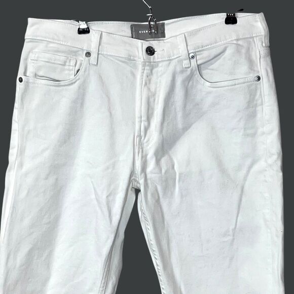 Everlane The Organic Cotton Pant Mid Rise Straight Leg White Women's 30 Tall - Picture 5 of 7